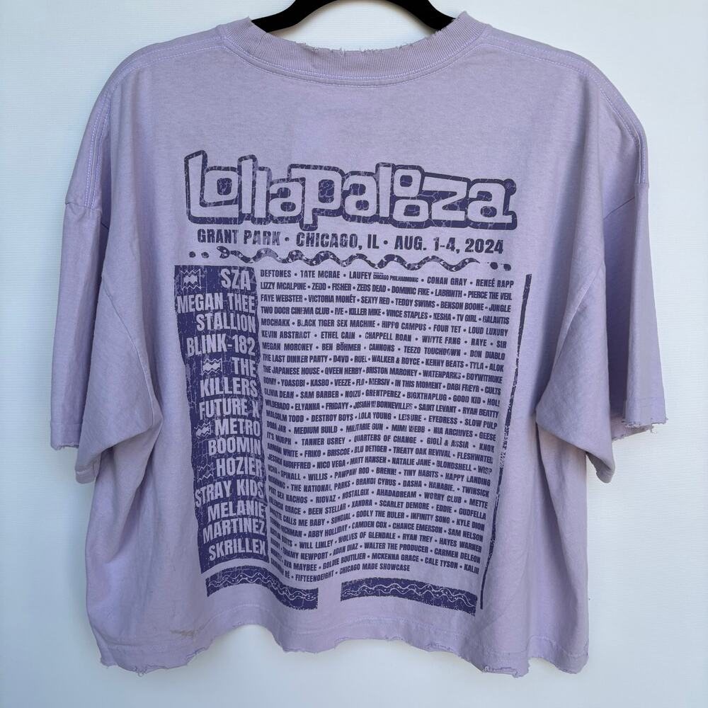 Lollapalooza 2024 Lineup Crop Tee Woman’s (Violet)